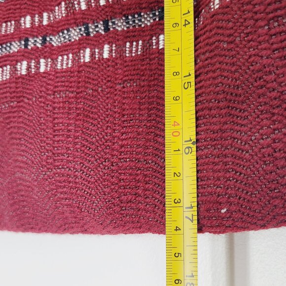 Handmade Women's Red & White Woven Handmade Wood Handles Purse Handbag One Size - Picture 4 of 6